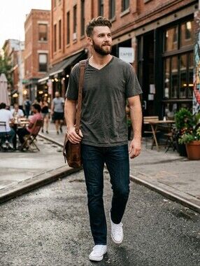 Men’s Black V-Neck T-Shirt